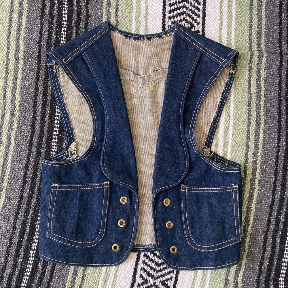 COPY - vintage 70s lace up denim vest
